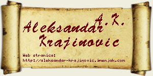 Aleksandar Krajinović vizit kartica